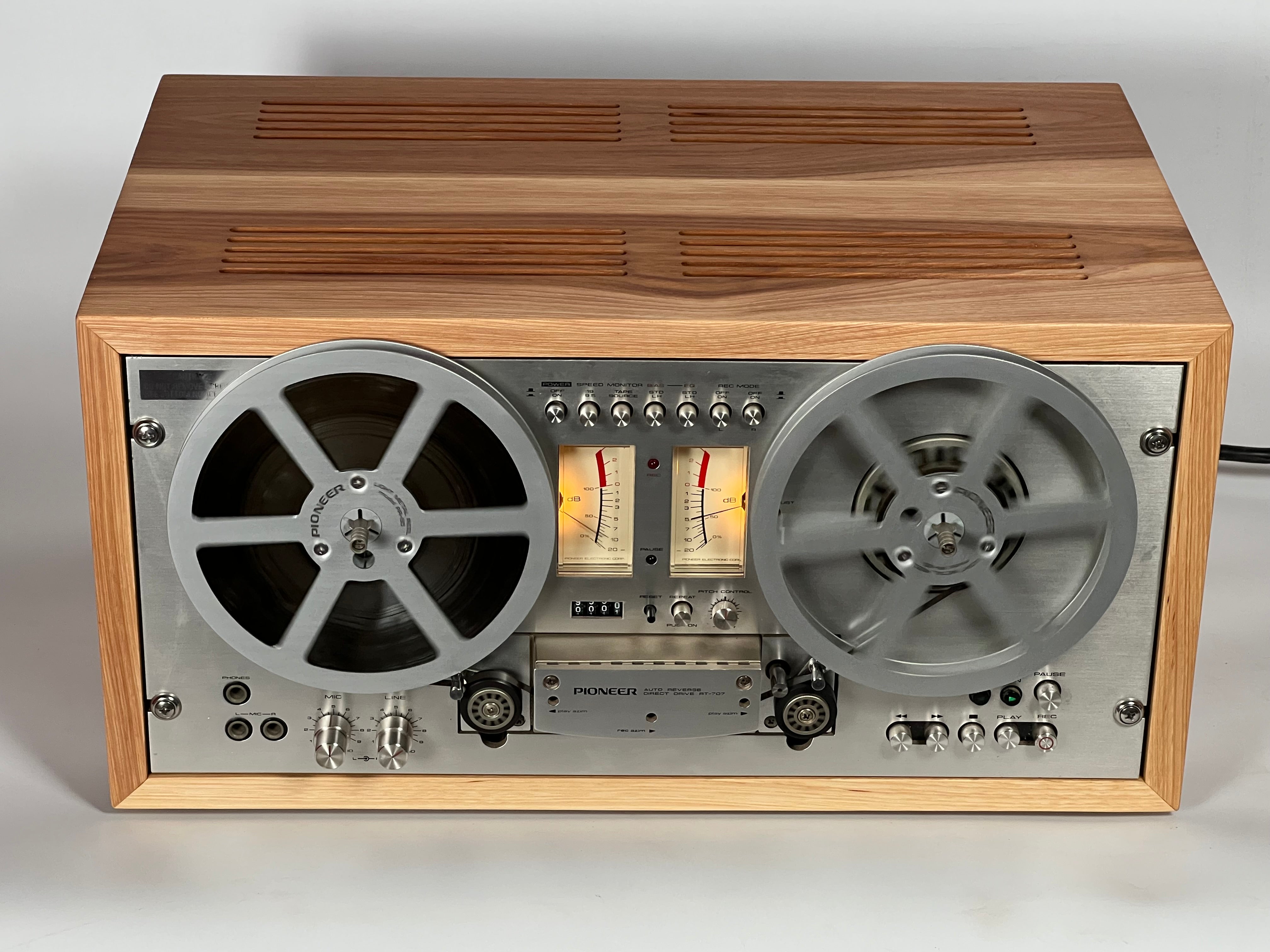 Pioneer RT-707 Reel-to-reel Tape Deck Case (wood slot venting)