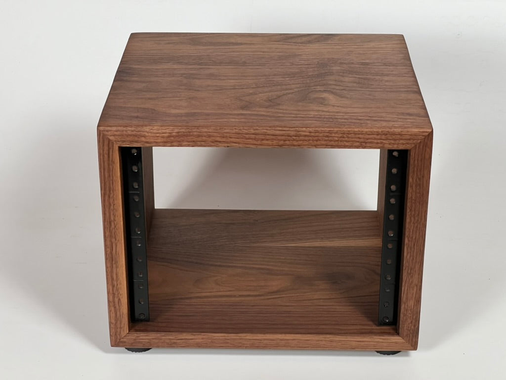 Studio Rack - Half-width Solid Walnut for 9.5" equipment
