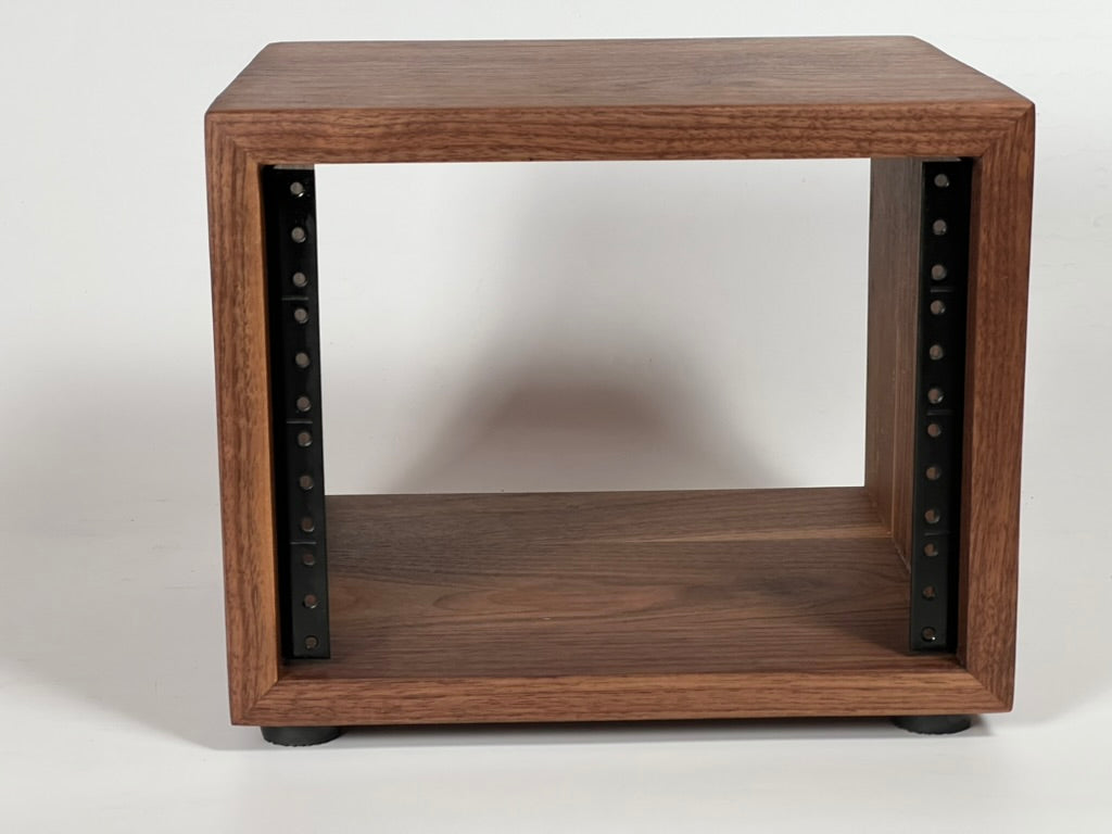Studio Rack - Half-width Solid Walnut for 9.5" equipment
