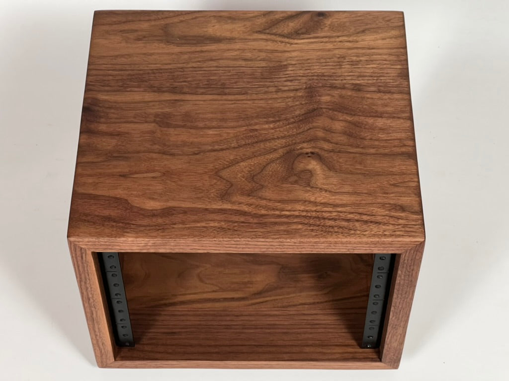 Studio Rack - Half-width Solid Walnut for 9.5" equipment